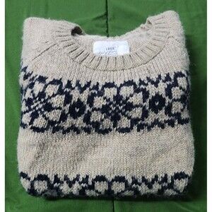 H&M L.O.G.G. Crew-Neck Long Sleeve Pullover Women's Knit Sweater Beige Size S